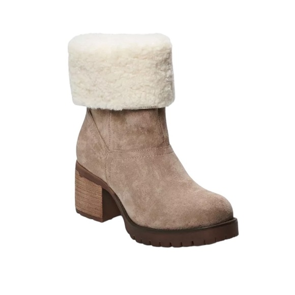 MADDEN NYC Shaunna Tan Suede Sherpa Boots Women's Size 8.5 - Picture 1 of 16
